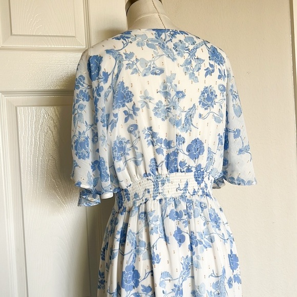 House of Harlow 1960 Floral Metallic Tiered Maxi Dress - Picture 6 of 9